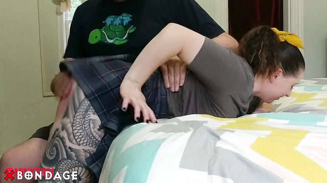 Minx Grrl's Fetish Corner -  A Beauty In A Miniskirt Receives Punishment With Spankings On Her Butt
