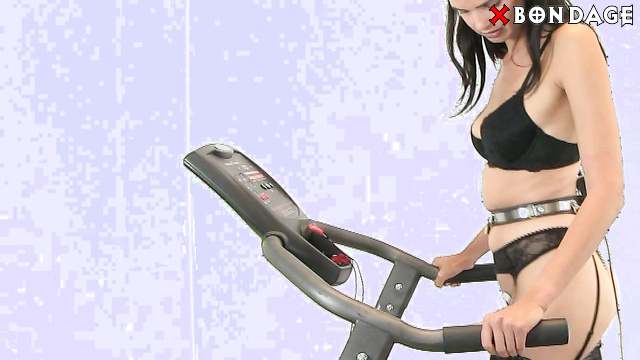 Chastity Babes - Shocked On The Treadmill: Yasmine In Her Sexiest Black Lingerie