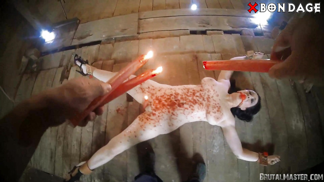 Brutal Master - Dripping And Hot Wax Covered Full Naked Body Of Gorgeous Angel Knight