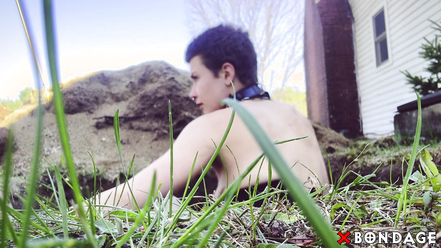 Brutal Master - Kinky Naked Dog With A Shovel Emily Addams Digging To BDSM Hell