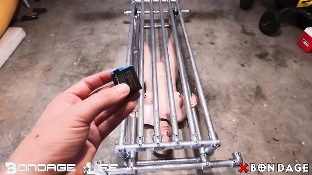 Bondage Life - Cold Garage Cage With Punished Naked Slave Rachel Greyhound