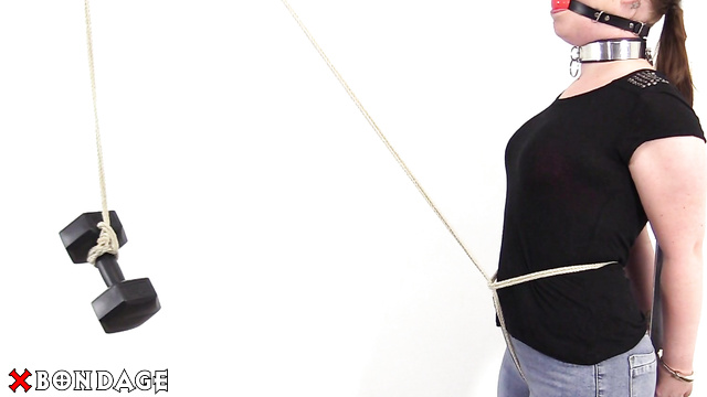BoundLife - Crotch Rope Weight Challenge Punishment Session Including Red Ballgag