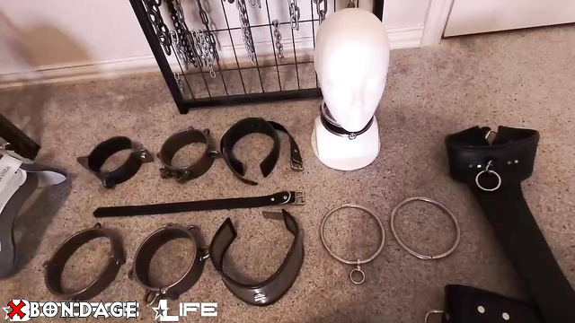 Bondage Life - Bald And Sexy Slave Rachel Greyhound Shows Off Her Heavy Metal Collar